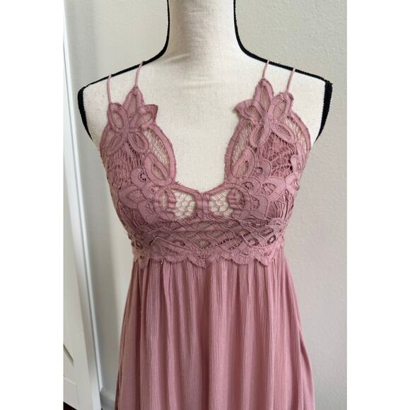 Free People Adella NWT Rose Lace Pink Slip Dress FP Intimately size Small XS - Picture 7 of 11